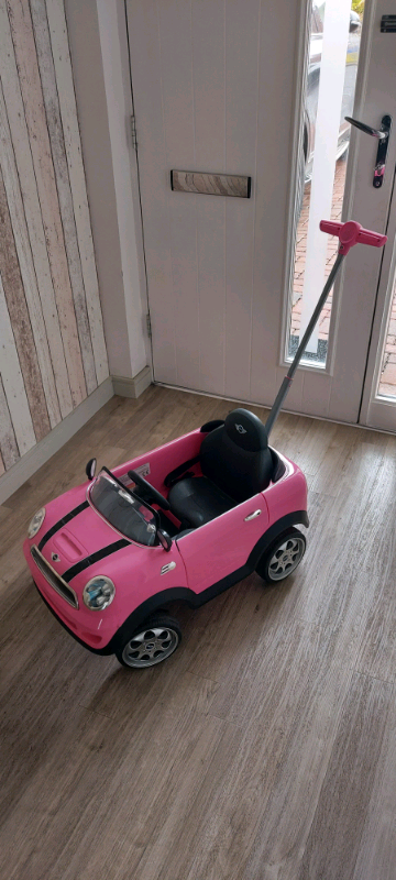 mini cooper push buggy pink